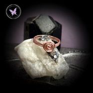 Wire Wrapped Rose Flower Swirl Ring